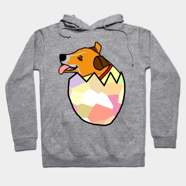 Jack Russell Hatches from Easter Egg Hoodie by ellenhenryart